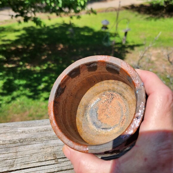 Vintage Raku Japanese Tea Ceremony Cup Signed Artisan Handcrafted Ceramic 3"H X - Picture 5 of 13